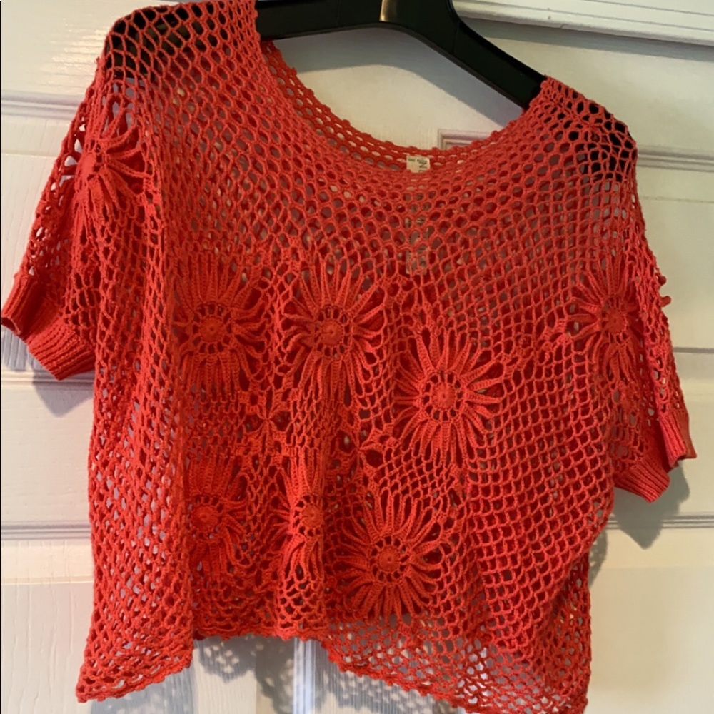 Free people tangerine crop top wear as bathing suit cover up or with bralette